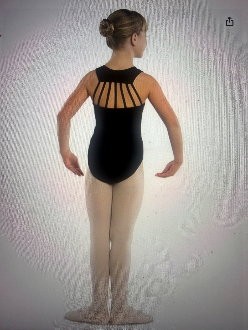 Danz N Motion by Danshuz Amelia Black Leotard strappy lined elegant Women’s S